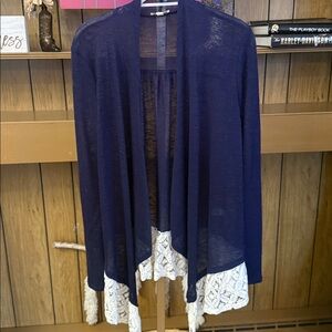 Navy Lace Cardigan